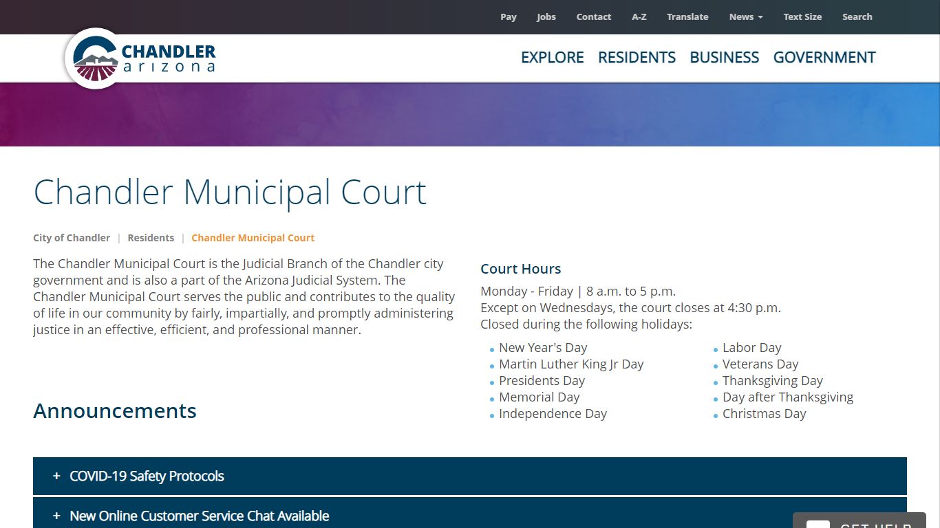 Chandler Municipal Court | City of Chandler